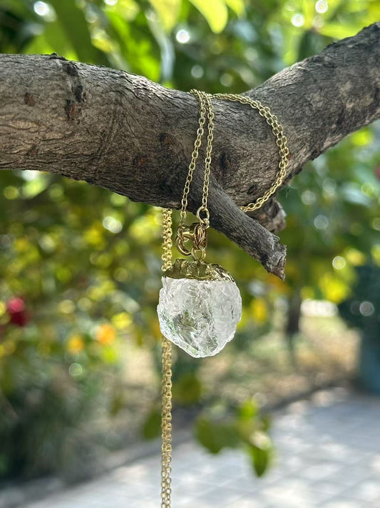 White Crystal Ice Cube Necklace