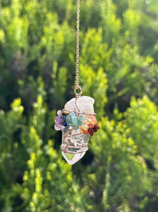 White Crystal Tree of Life Necklace