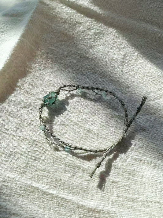 Blue apatite braided bracelet
